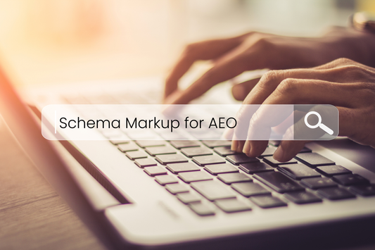 A person searching about schema markup for AEO.